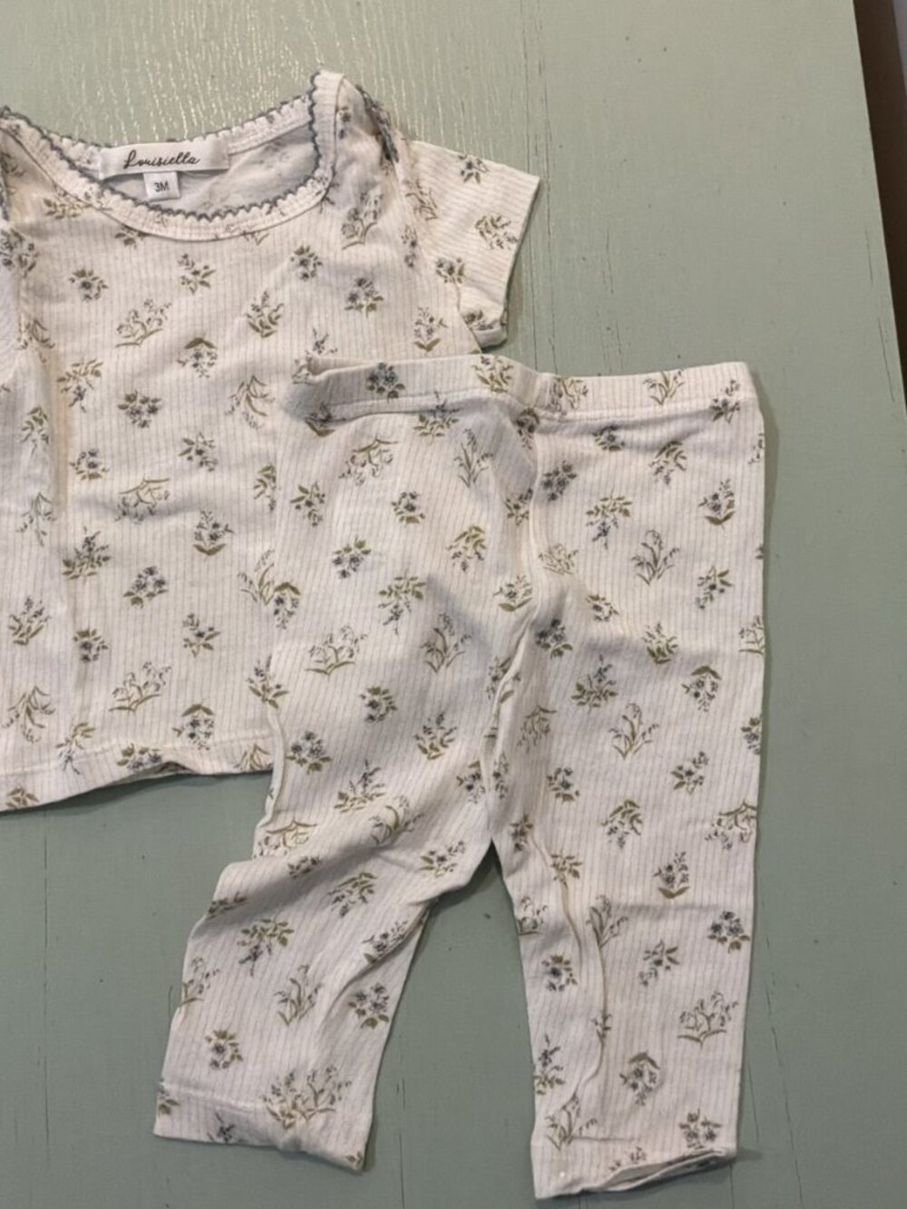 Louisiella Floral Ribbed Top and Leggings 3M